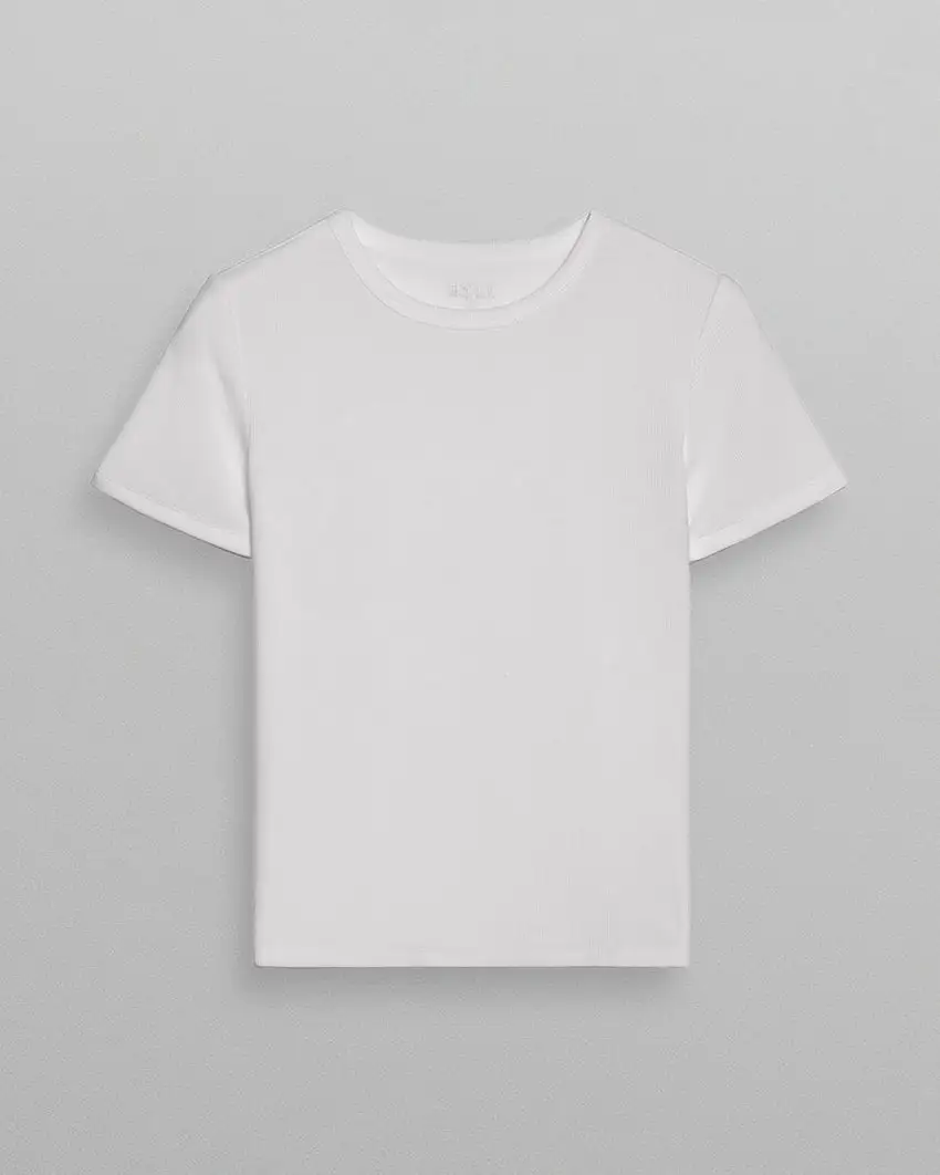 Modal Micro Rib Fitted Short Sleeve