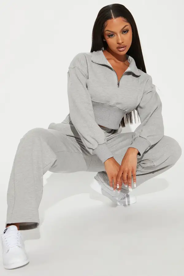 Its Always Casual Pant Set - Grey