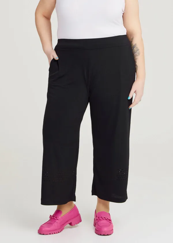 Laser Cut Detail Cullote Pant