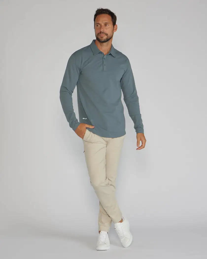 Drop-Cut Long Sleeve: Lux Polo