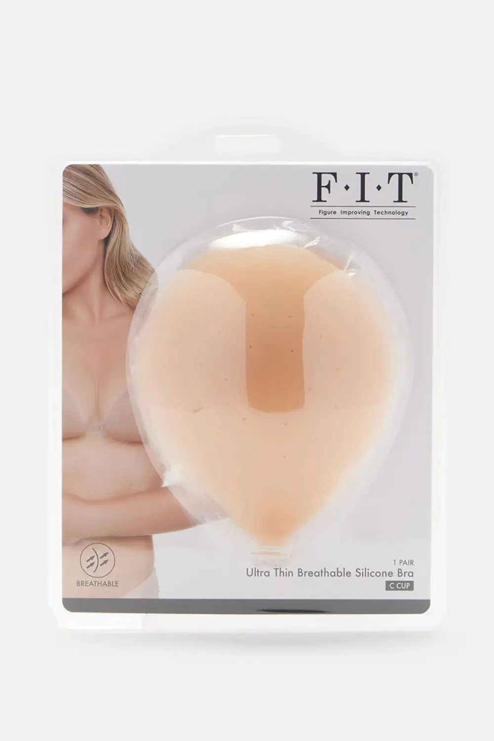 Silicone Deep Plunge Sticky U Bra - Nude