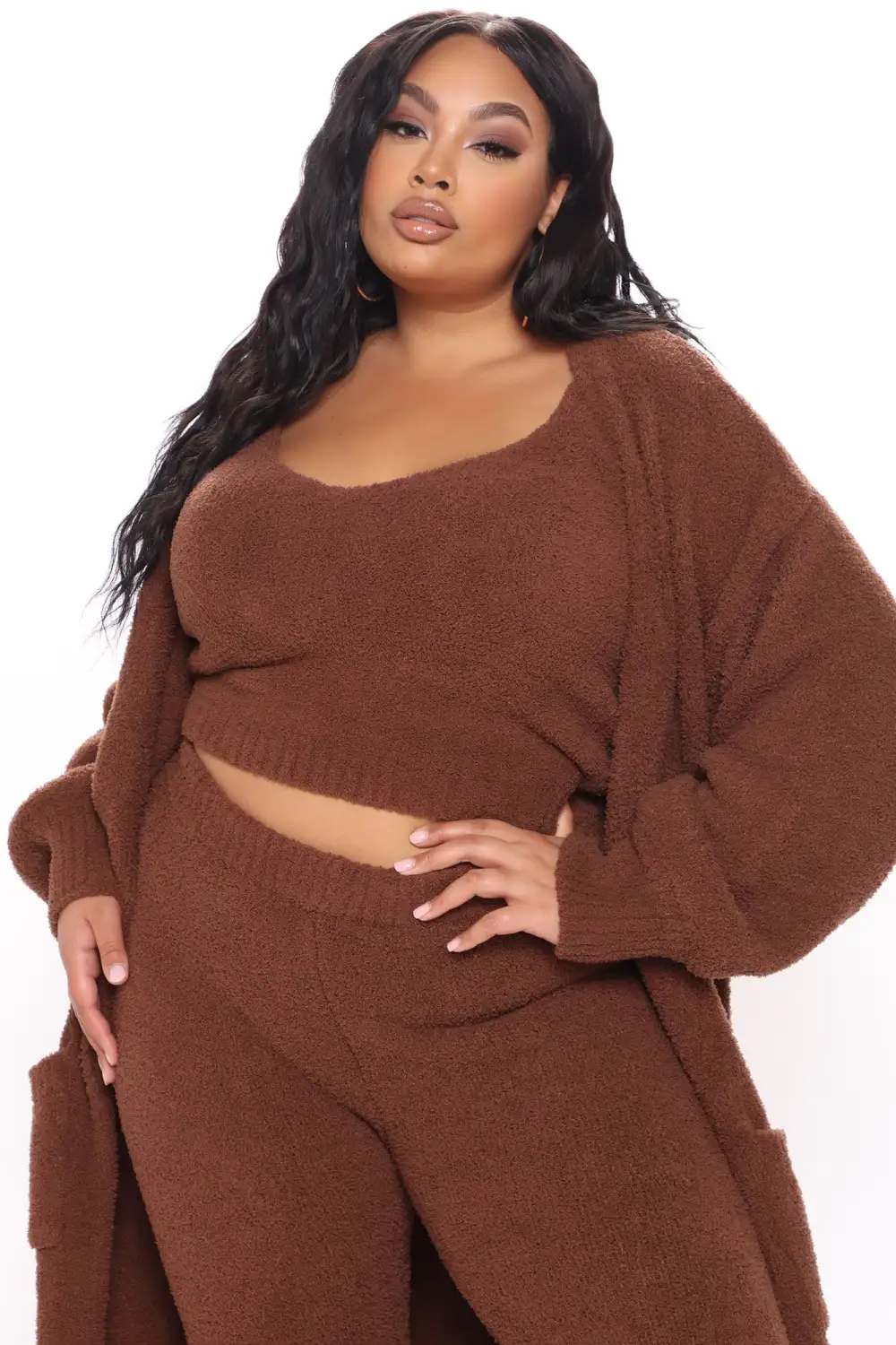 Living So Cozy 3 Piece Legging Set - Brown