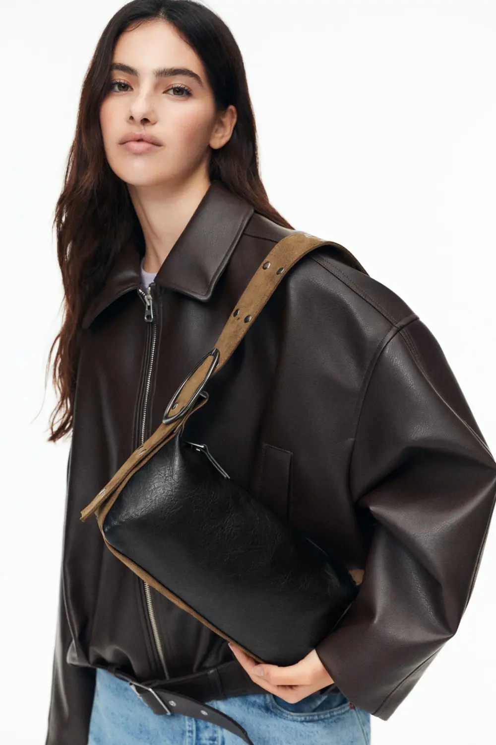 Bolso de hombro contraste