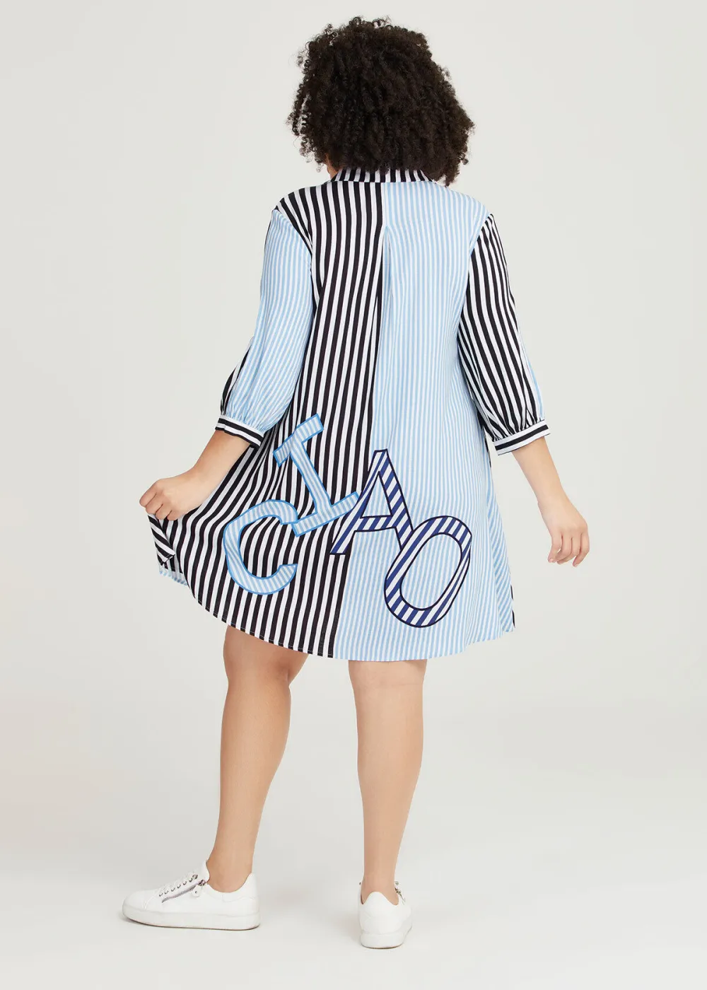 Natural Stripe Shirt Dress