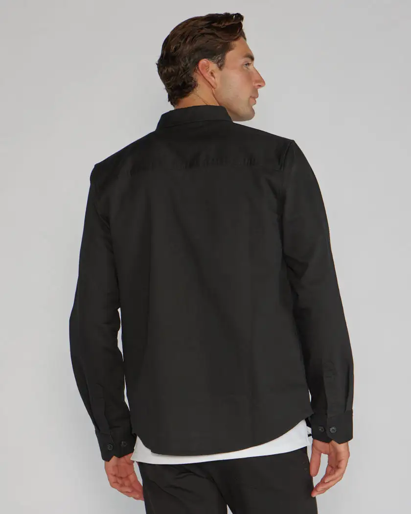 Tech Denim Long Sleeve Button Down