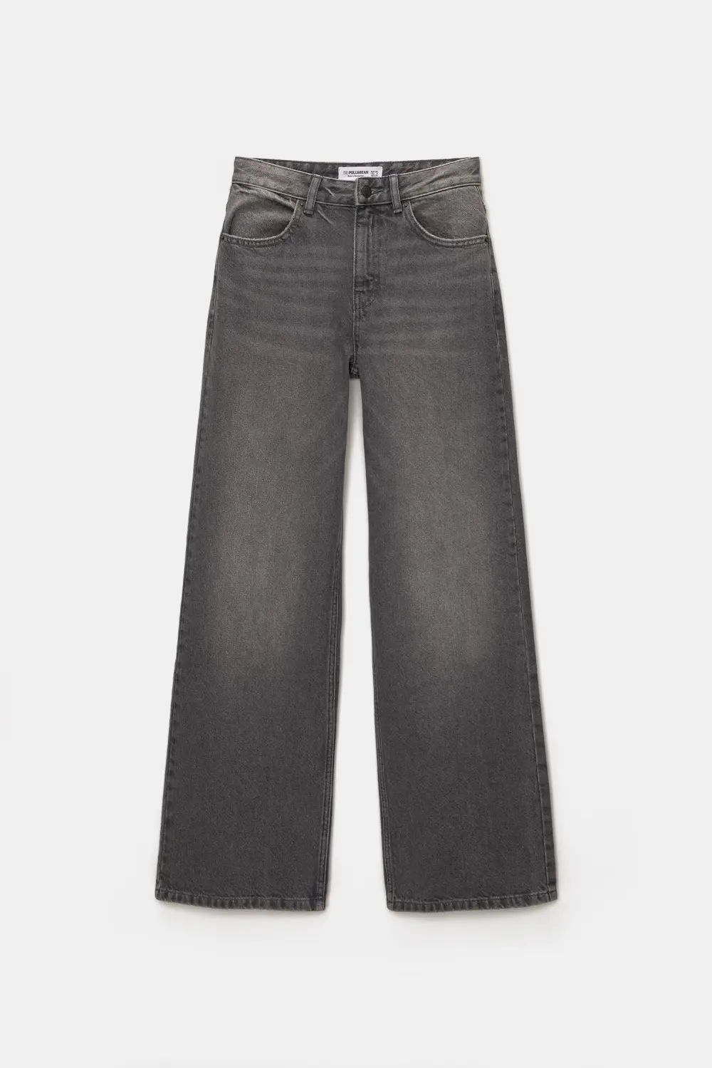 Jeans wide leg tiro alto