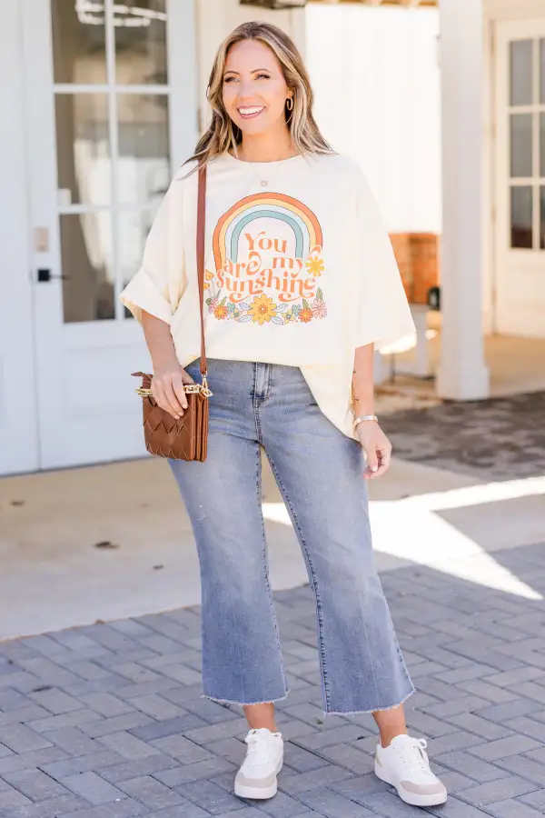 Sunshine All Around Boyfriend Tee, Ivory