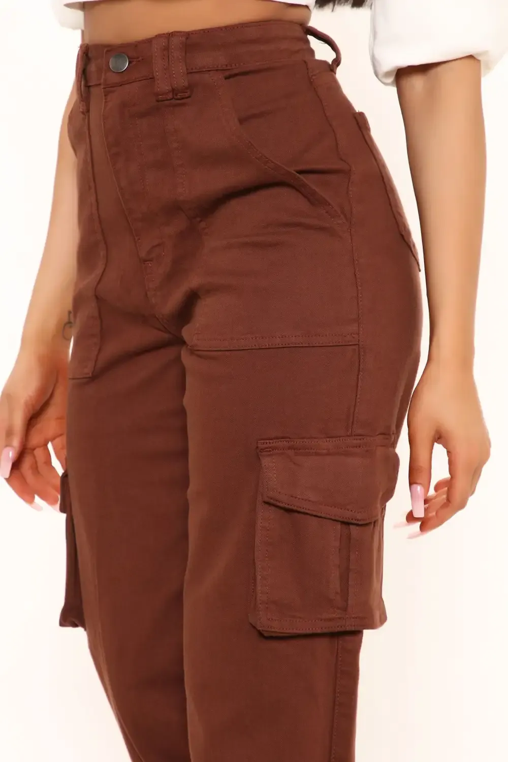 Smooth Talker Cargo Boyfriend Jeans - Chocolate
