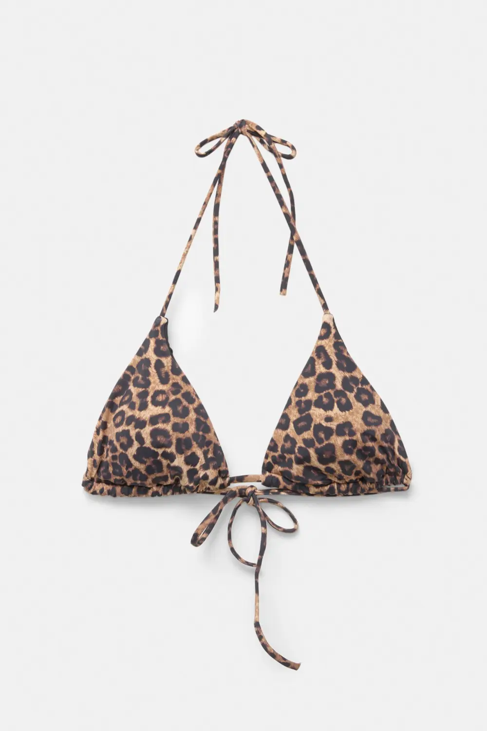 Leopard print triangle bikini top
