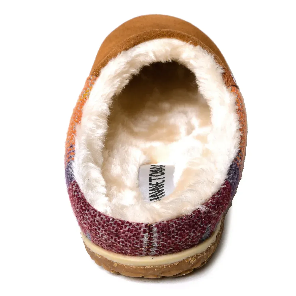 Minnetonka Women's Tahoe Pattern Knit and Suede Clog Slippers