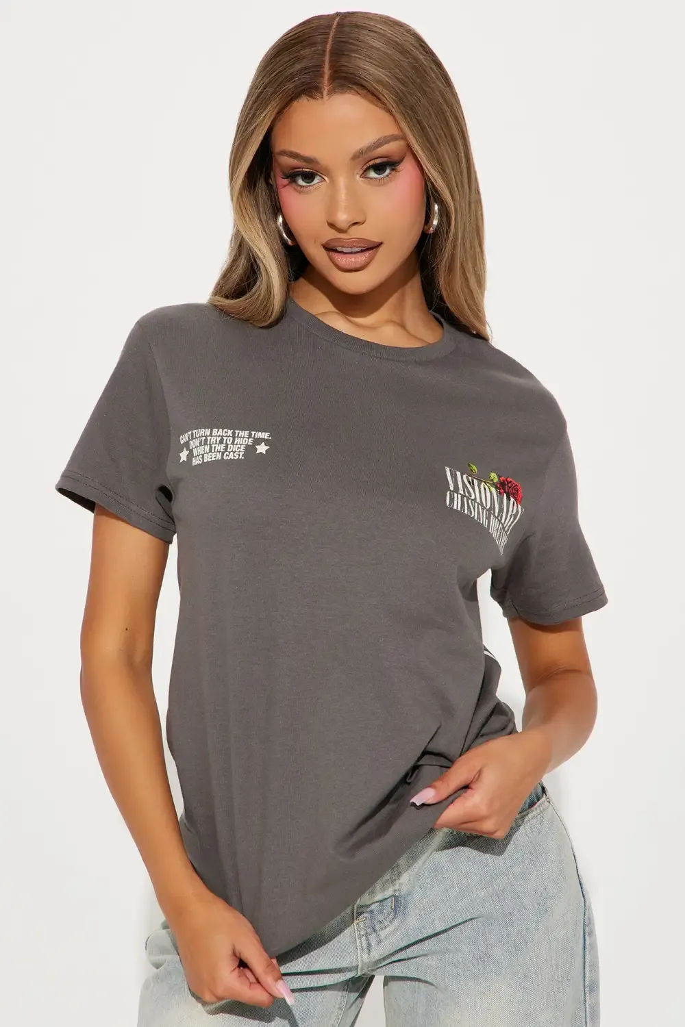 Visionary Rose Short Sleeve Tee - Charcoal