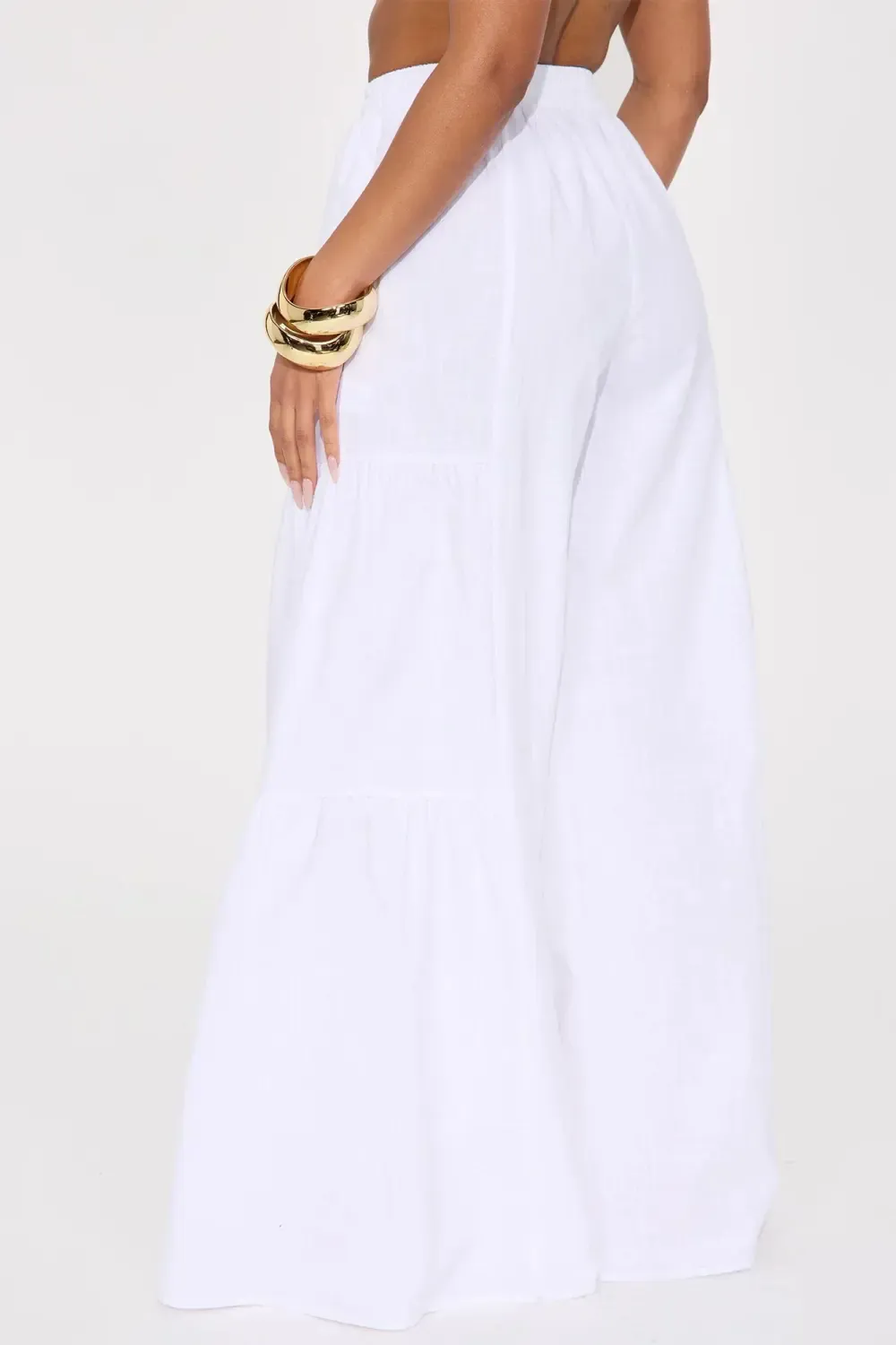 Sandra Linen Wide Leg Pant - White