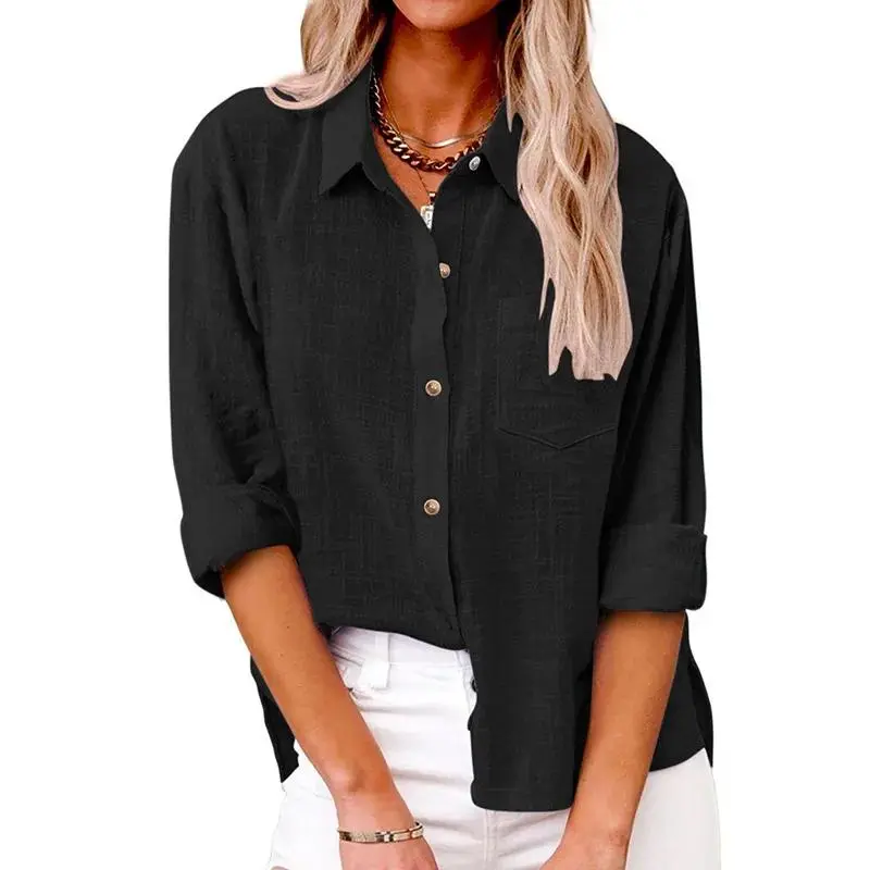 Women's Loose Simple Long Sleeve Shirts