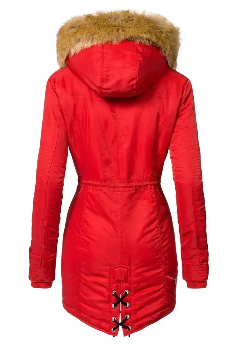 Women's padded parka coat black