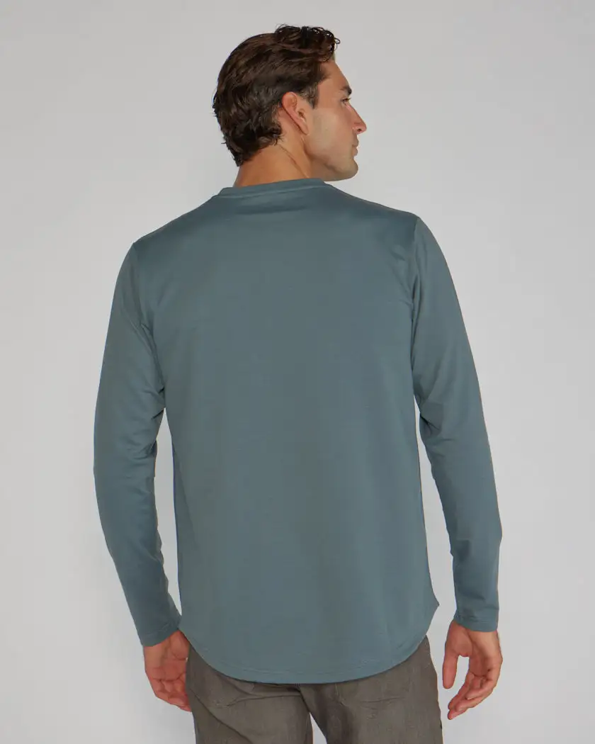 Henley Drop-Cut Long Sleeve: Bylt Signature