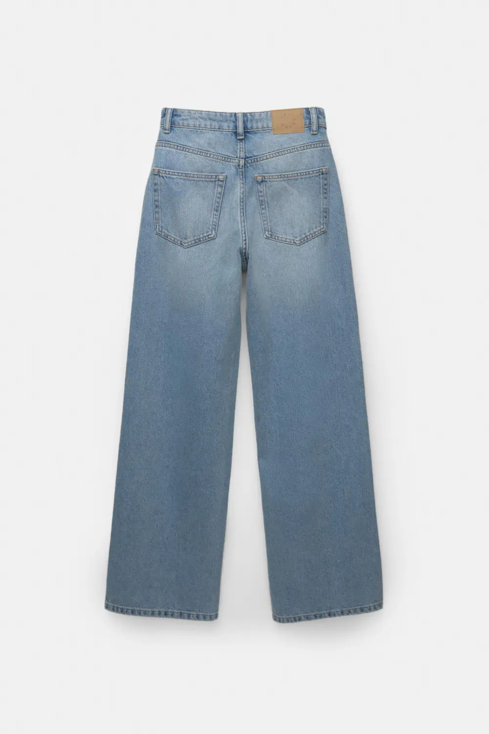 Jeans wide leg tiro alto