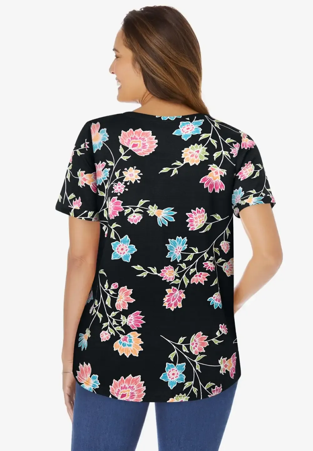 Short-Sleeve Notch-Neck Tee