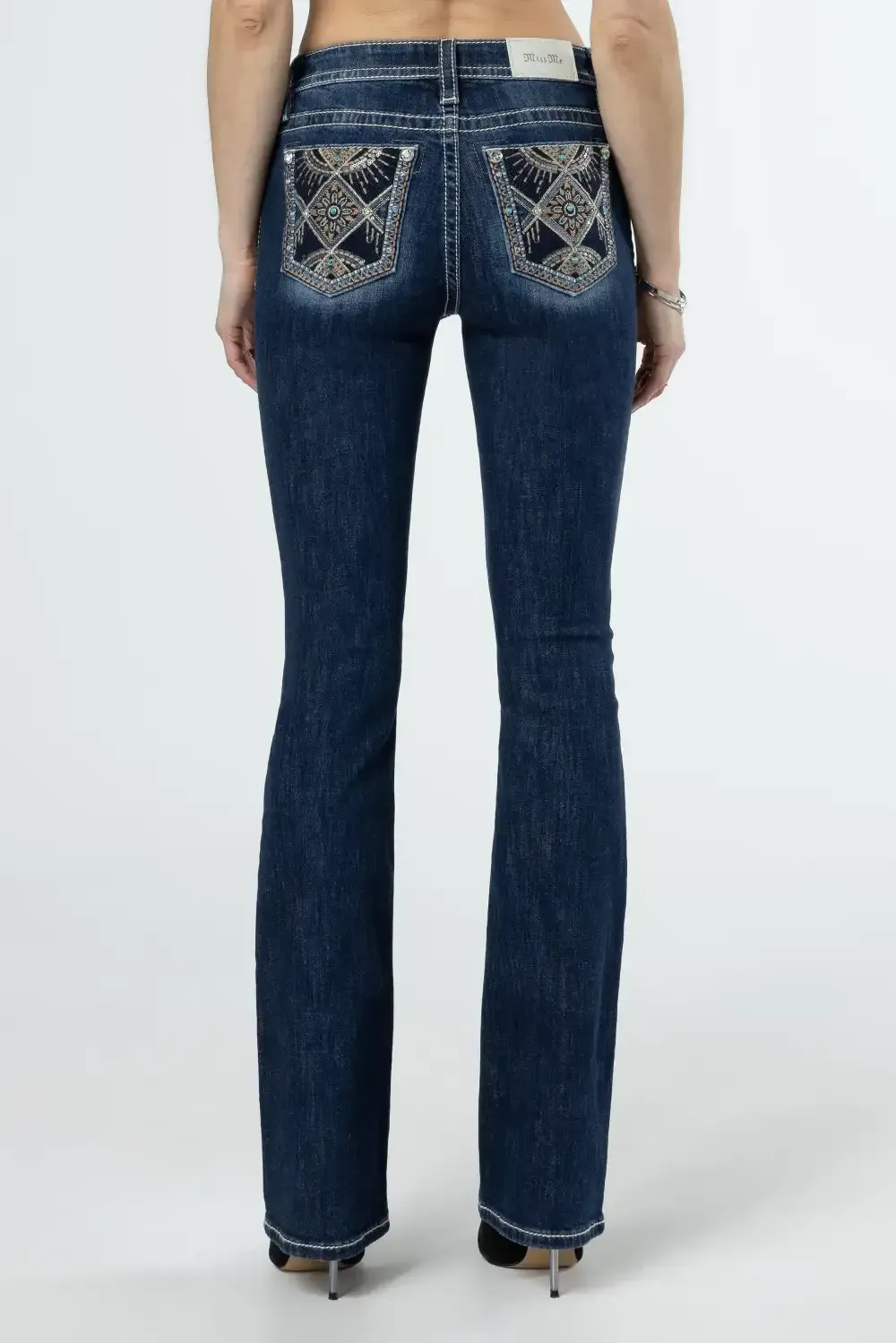 Floral Scene Bootcut Jeans
