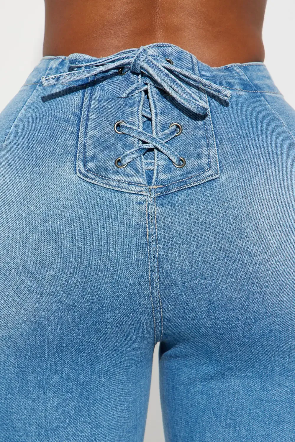 Houston Lace Up Bootcut Jean - Medium Wash