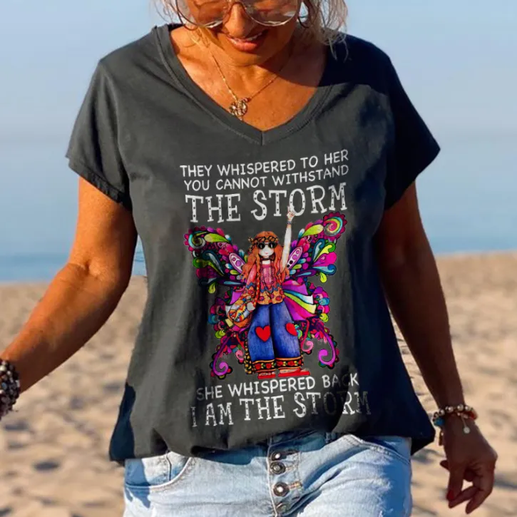 Girl With Butterfly Decoration You Cannot Withstand The Storm Graphic Tees