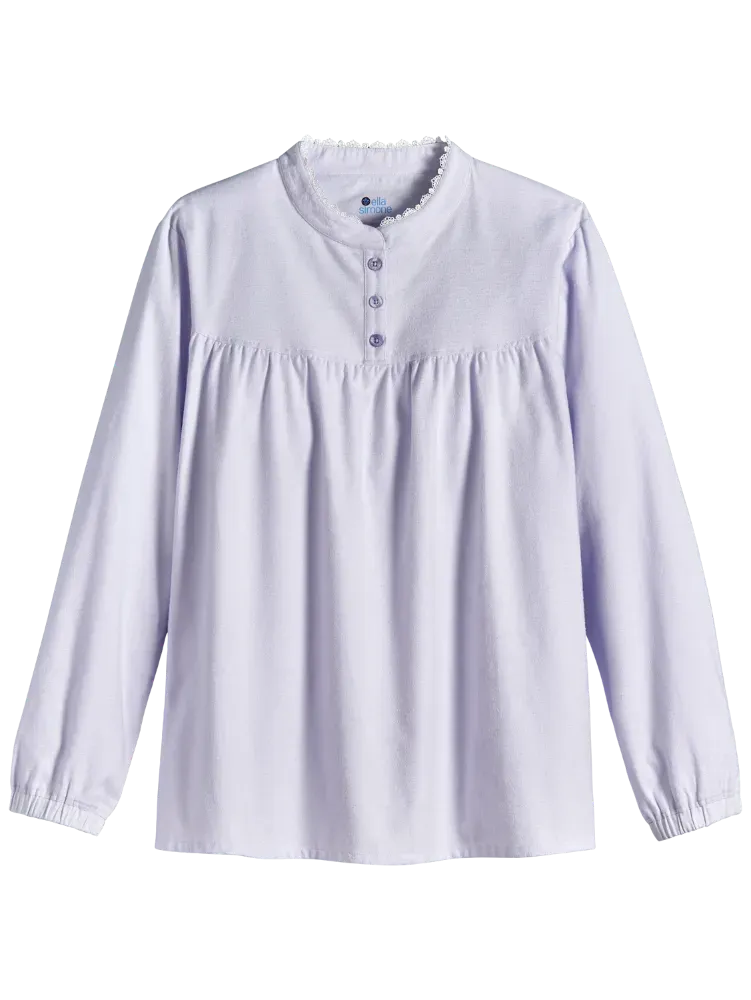 Ella Simone Victorian Ruffle Cotton Flannel Pajama Set