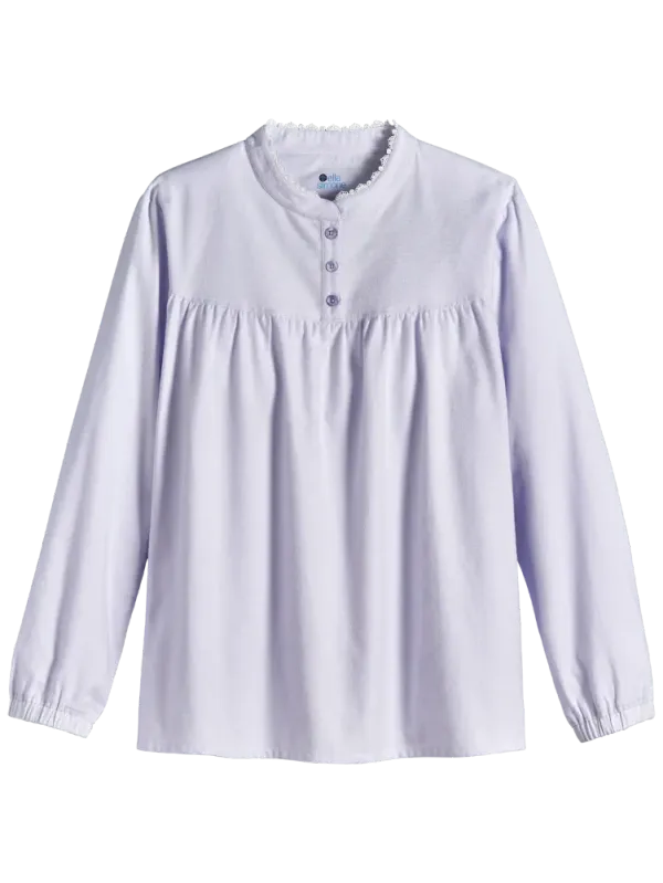 Ella Simone Victorian Ruffle Cotton Flannel Pajama Set
