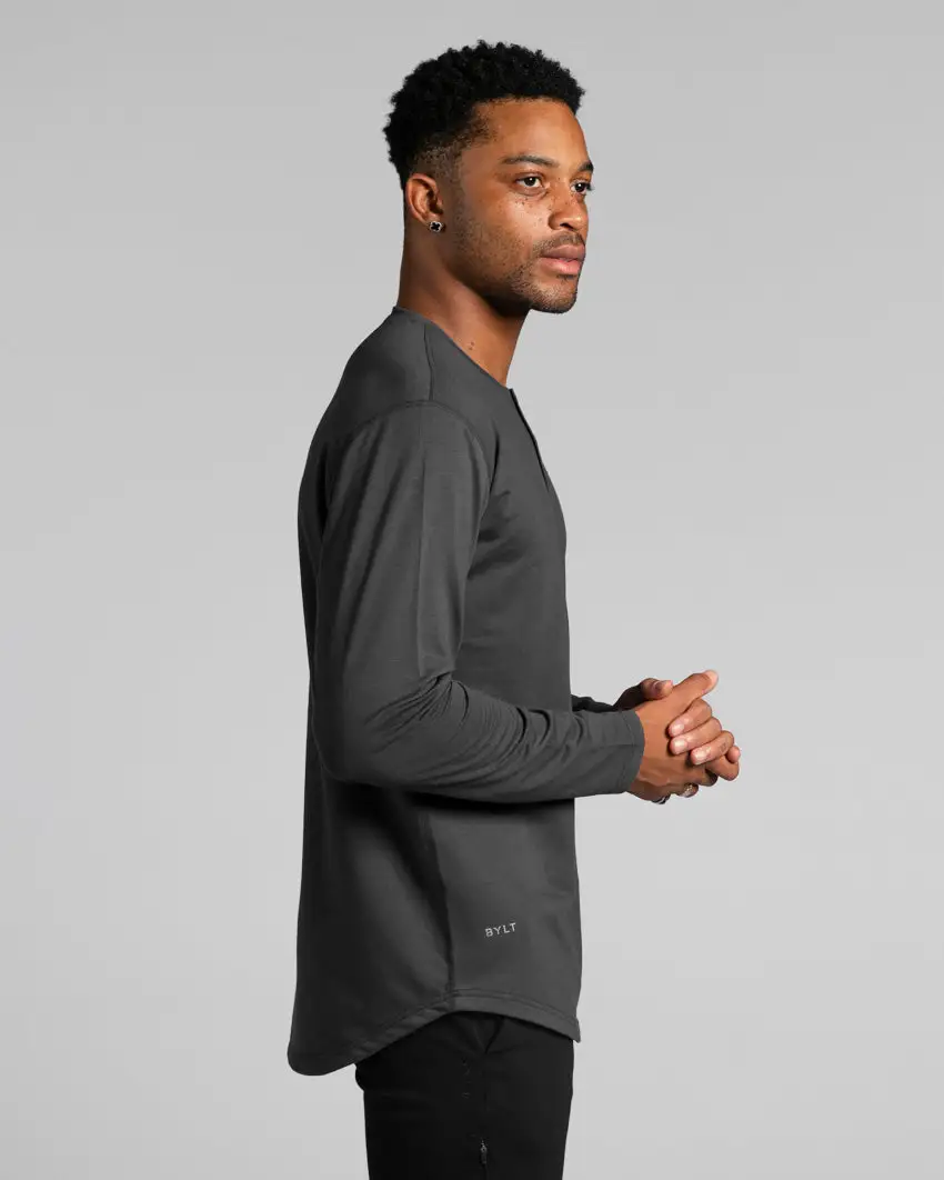 Henley Drop-Cut Long Sleeve: Bylt Signature