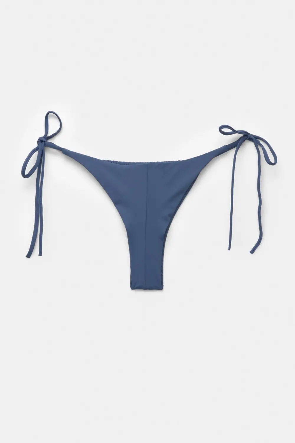 Gathered thong bikini bottoms