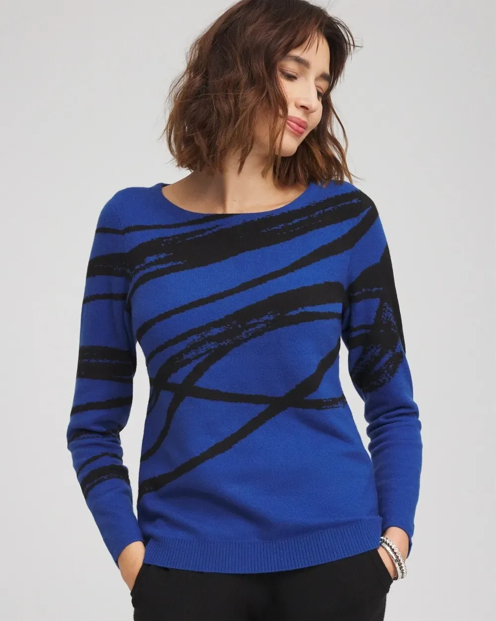 Zenergy® Luxe Cashmere Blend Swirl Pullover Top