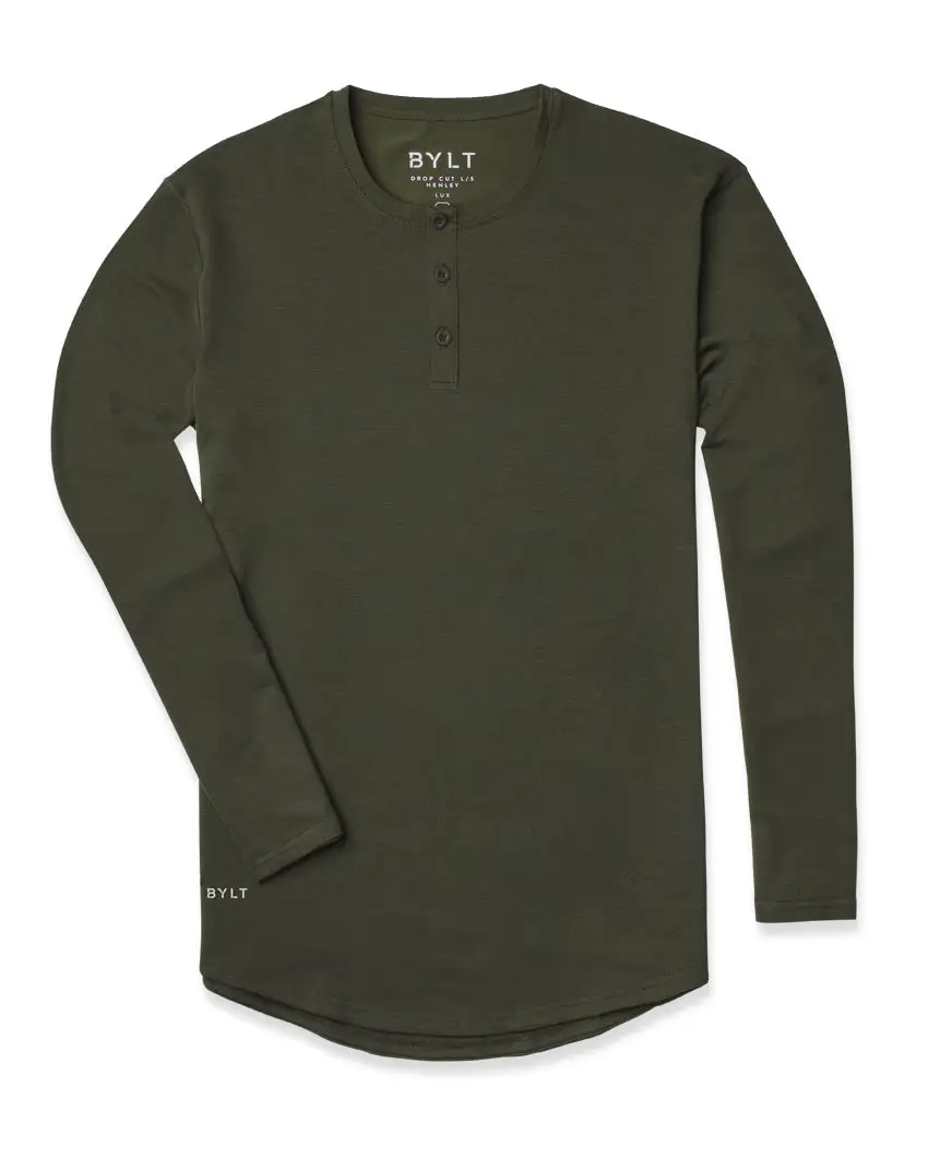 Henley Drop-Cut Long Sleeve: Lux