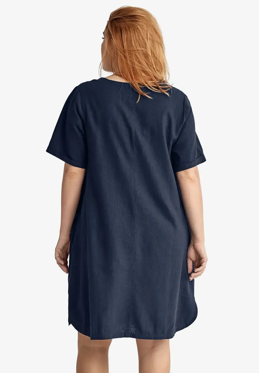 Linen-Blend A-Line Dress