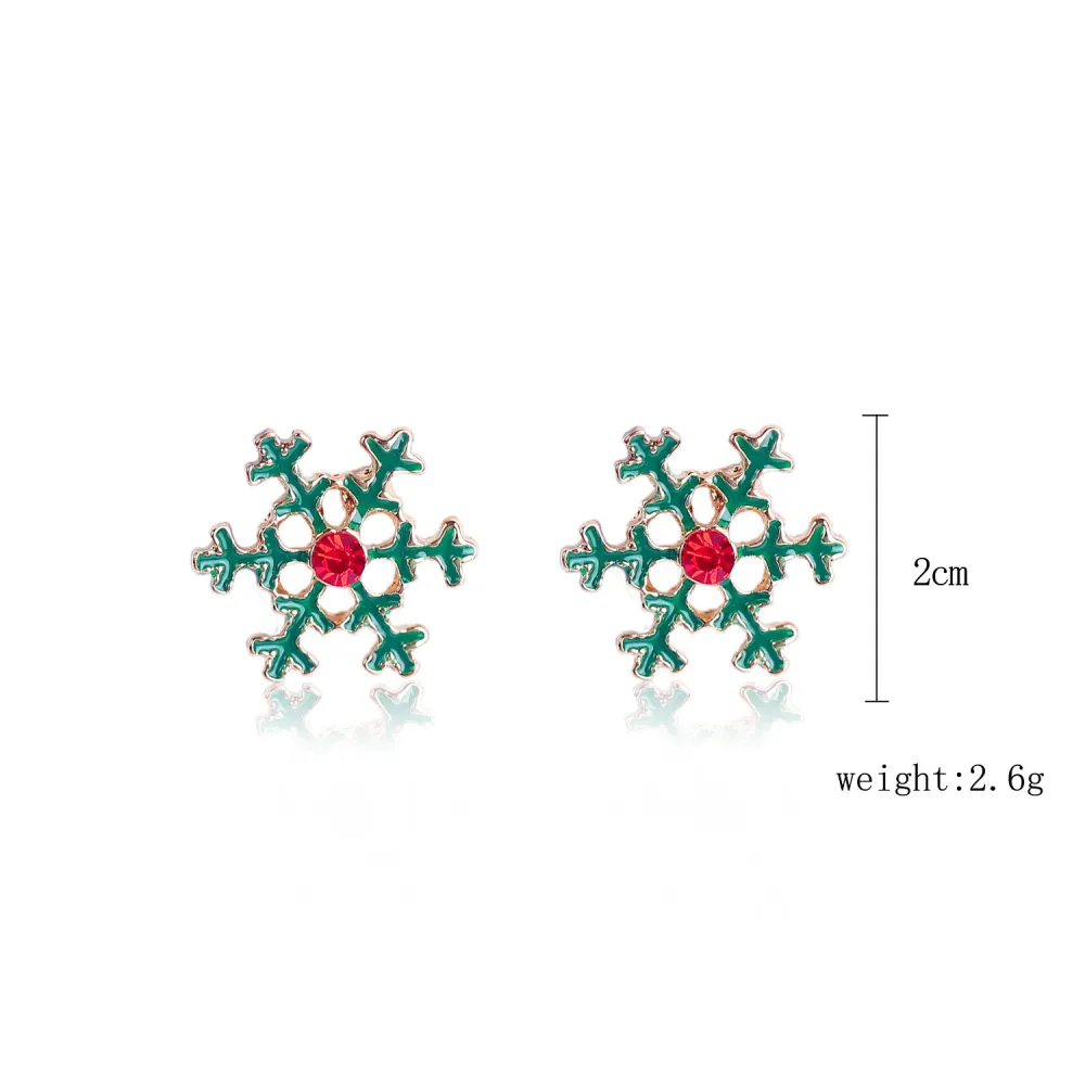 Snowflake Christmas Tree Earrings