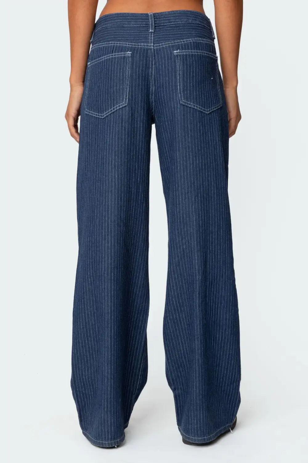 Pinstripe Low Rise Jeans