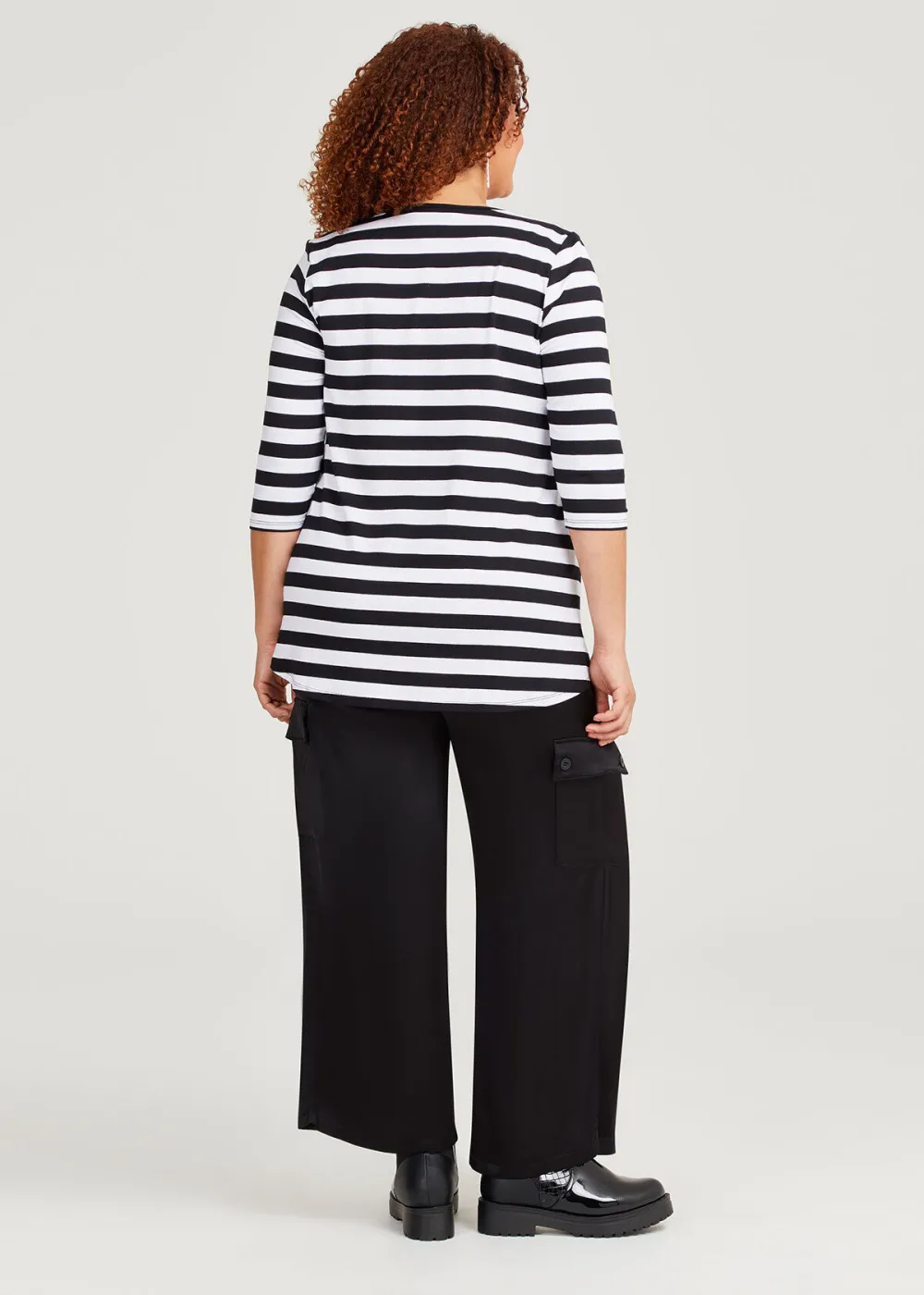 Natural Stripe Metallic Top