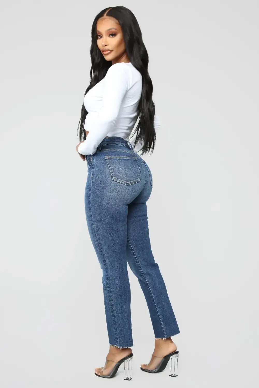 Burning Love High Rise Mom Jeans - Medium Blue Wash