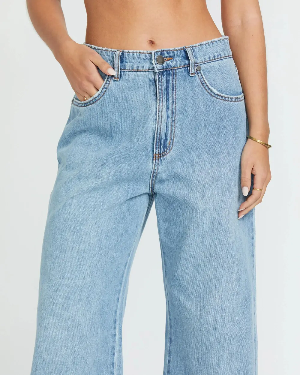 Washed By The Sun Denim Pants - Coastal Blue