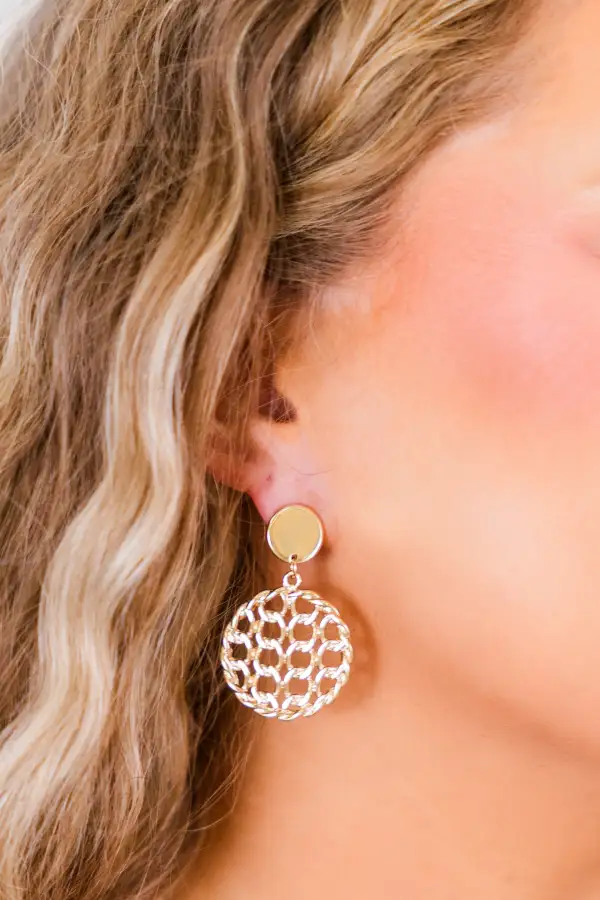 Feeling The Motions Earrings, Gold