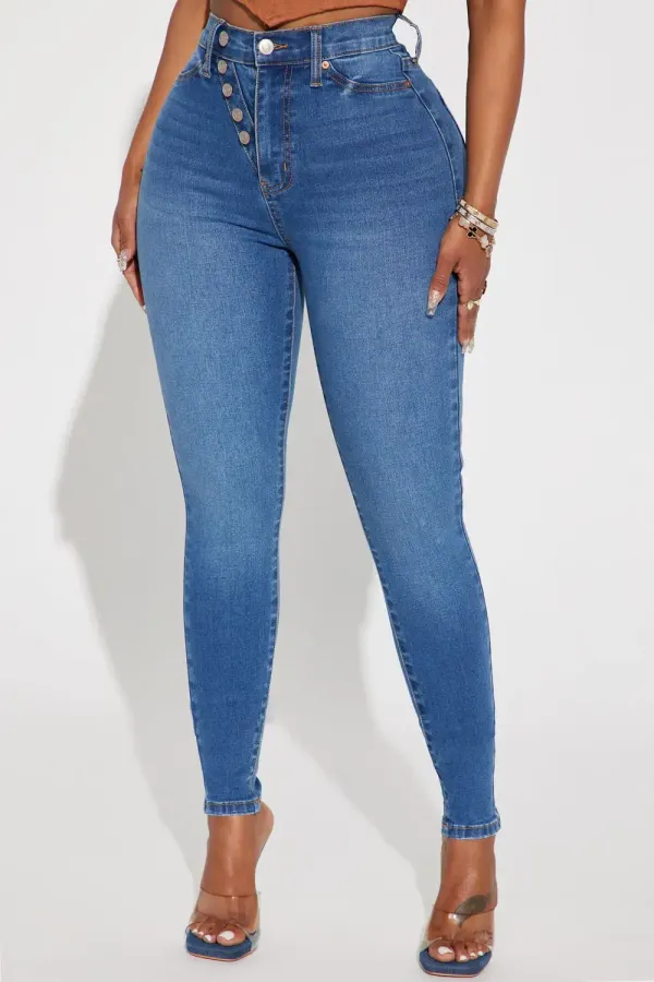 Kalie Curvy Compression Skinny Jean - Medium Wash