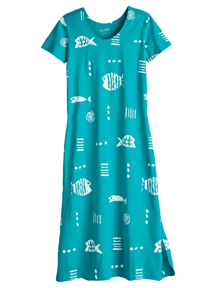 M.MAC Rock Fish Cotton Knit Ankle-Length Dress