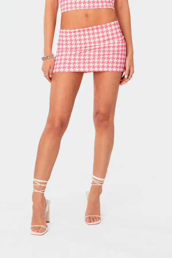 Pepita Low Rise Mini Skirt