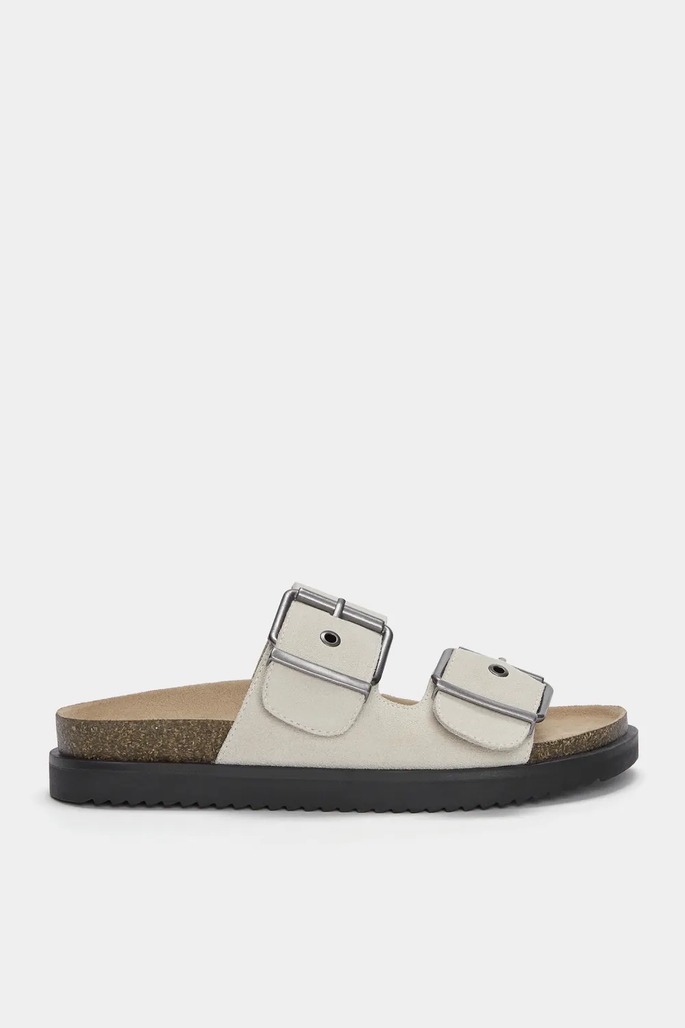 Sandalias planas serraje hebillas