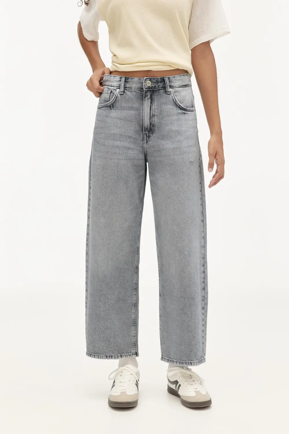 Jeans wide leg cropped