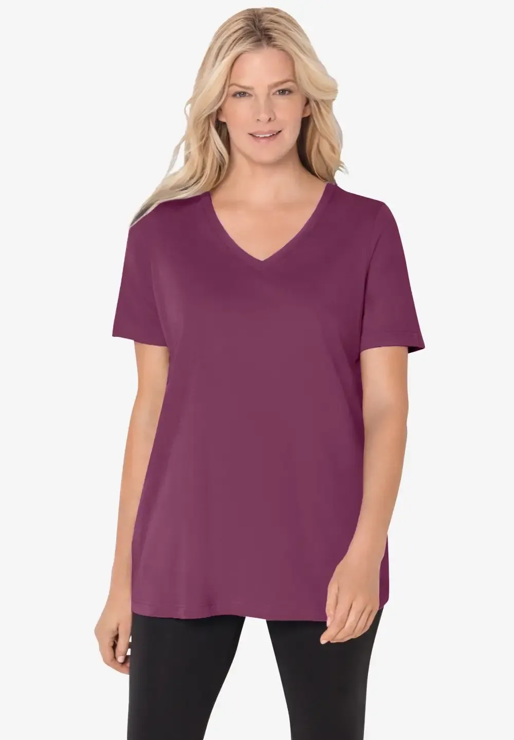 Perfect Short-Sleeve V-Neck Tee