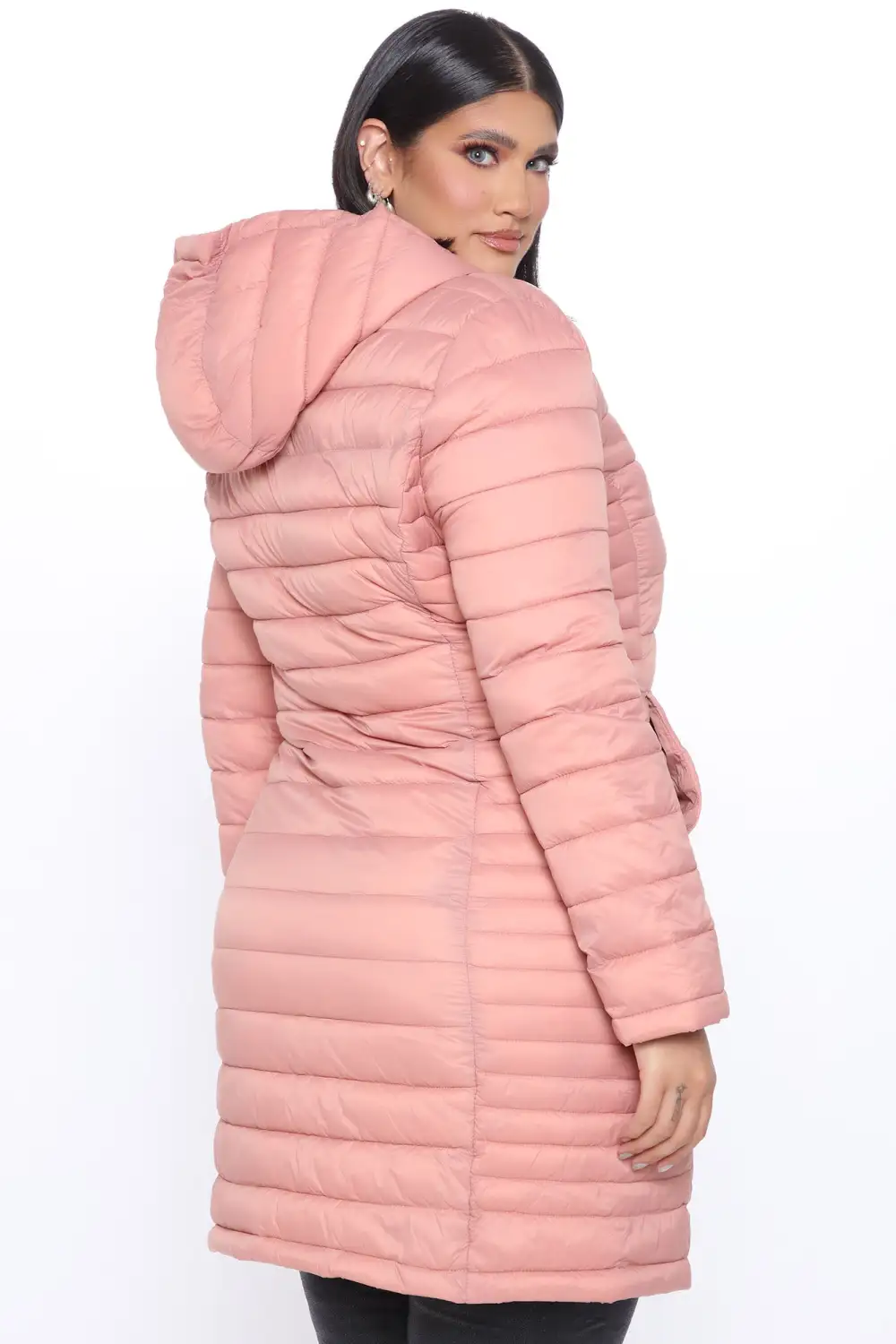 Padded Landing Puffer Coat - Mauve