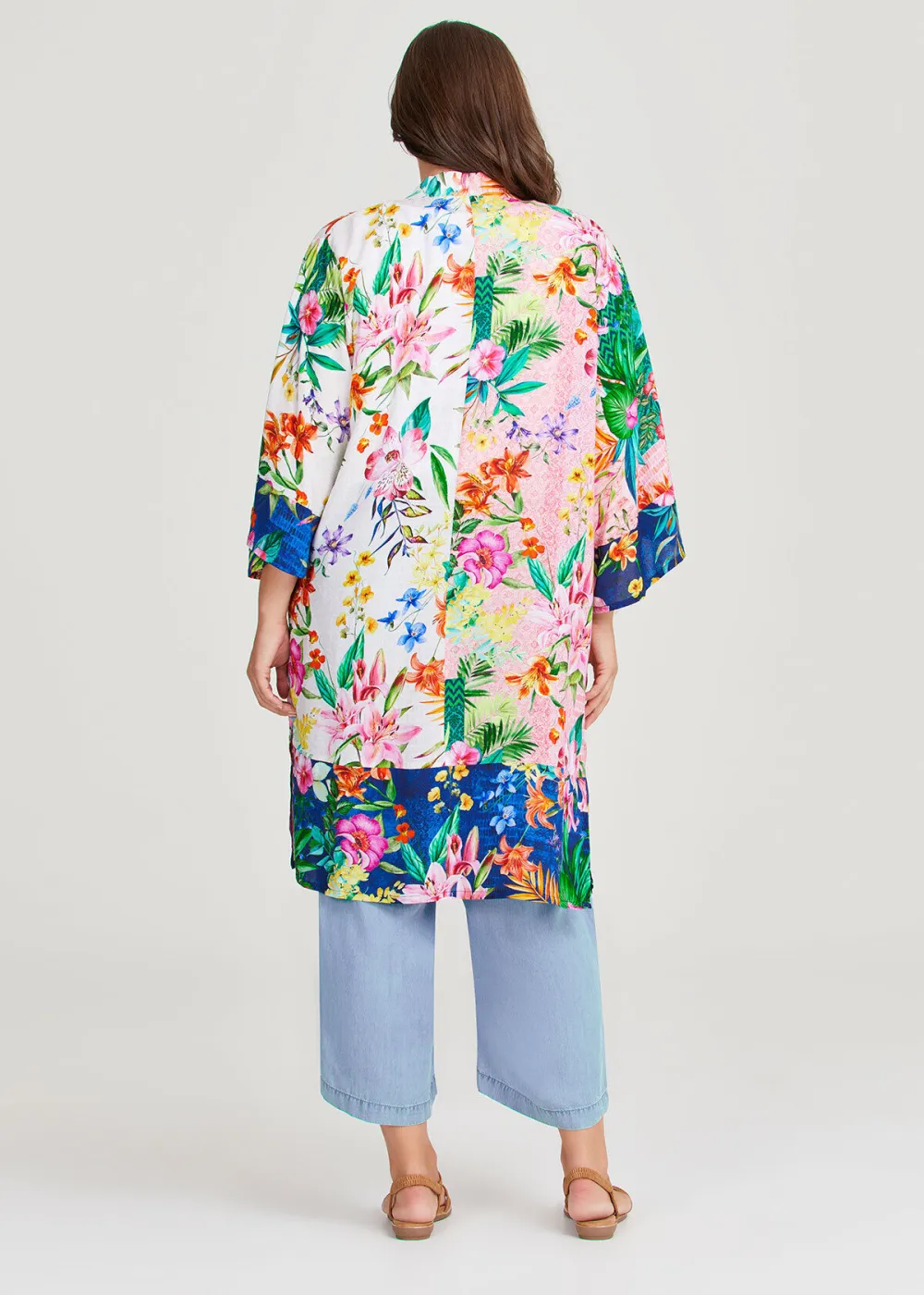 Natural Patchwork Floral Kimono