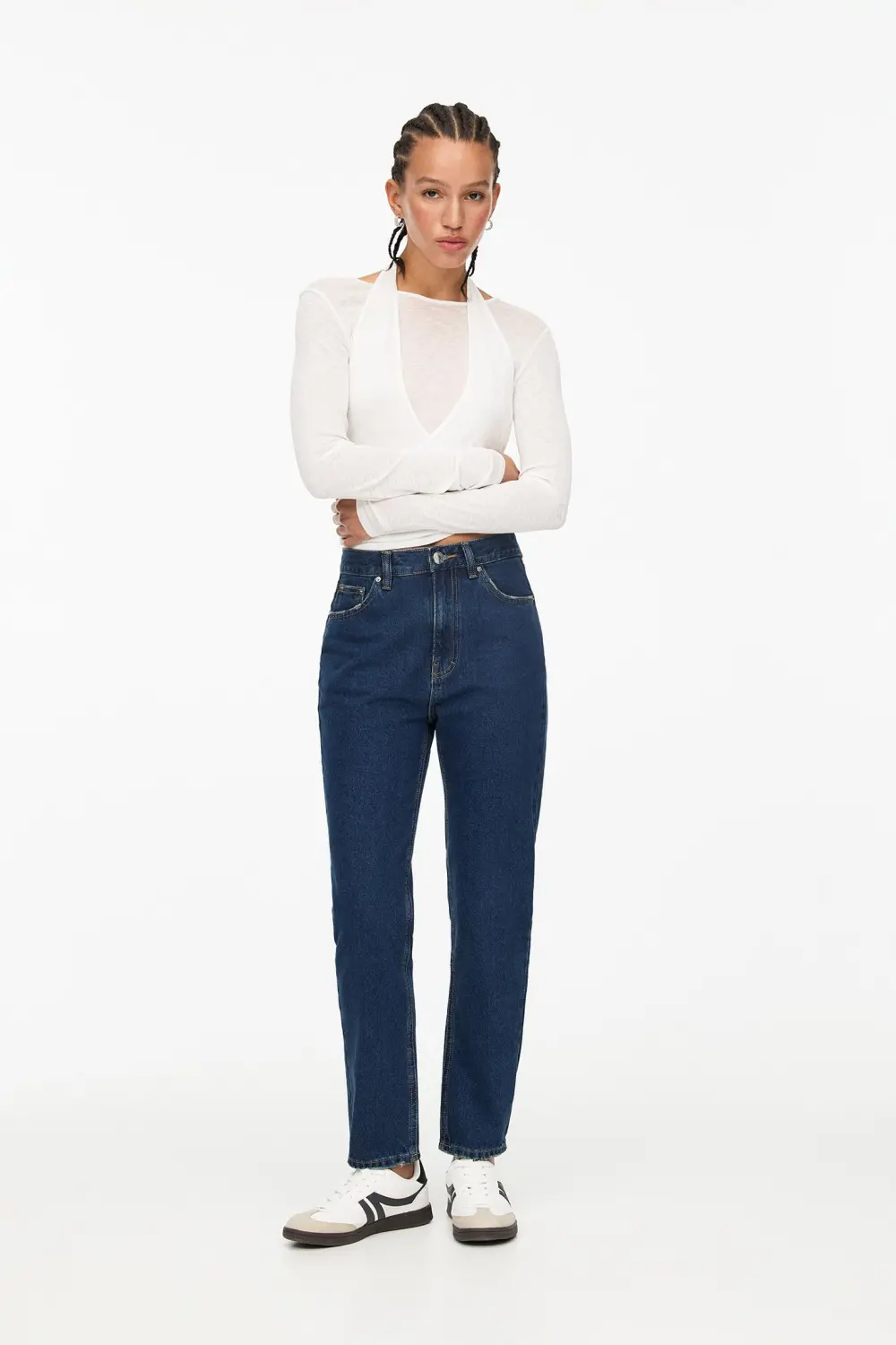 Jeans mom tiro alto