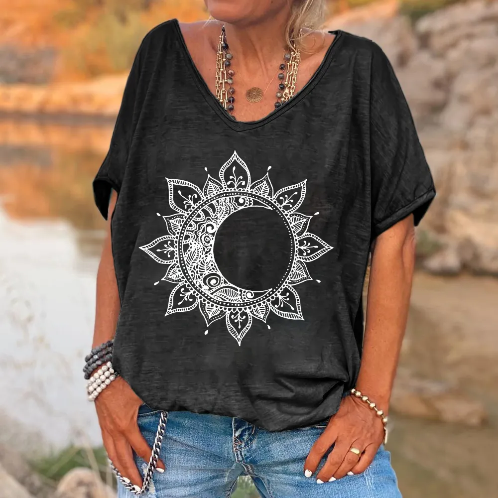 Vintage Mandala Print Hippie T-shirt