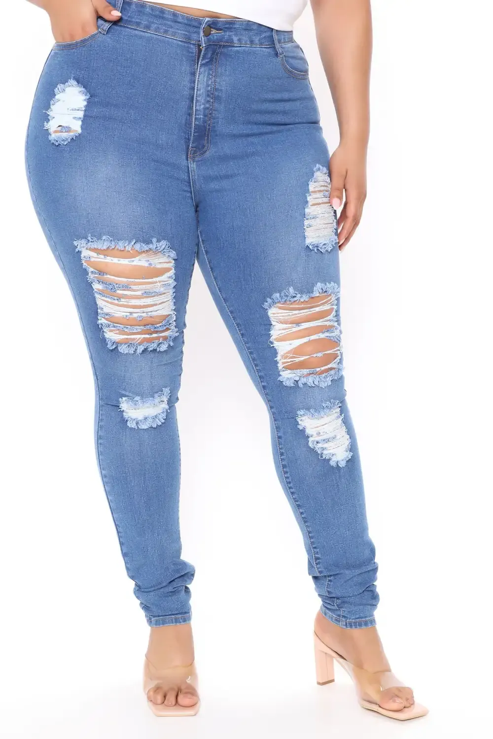 Tall Tempe Distressed Jeans - Medium Blue Wash