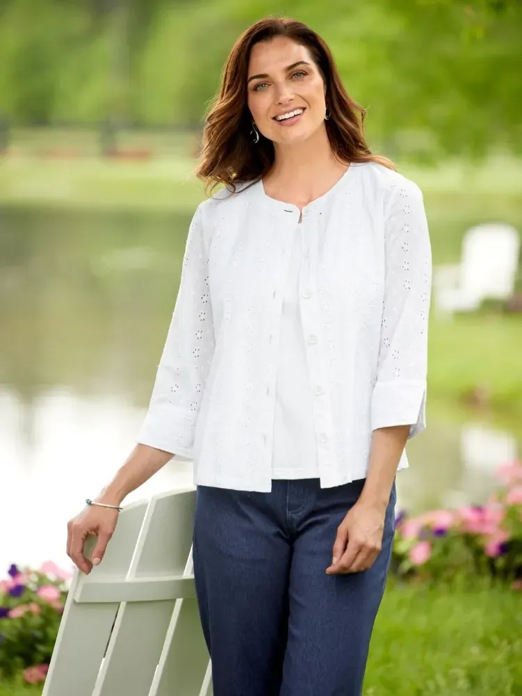 Pretty Eyelet Cotton Topper