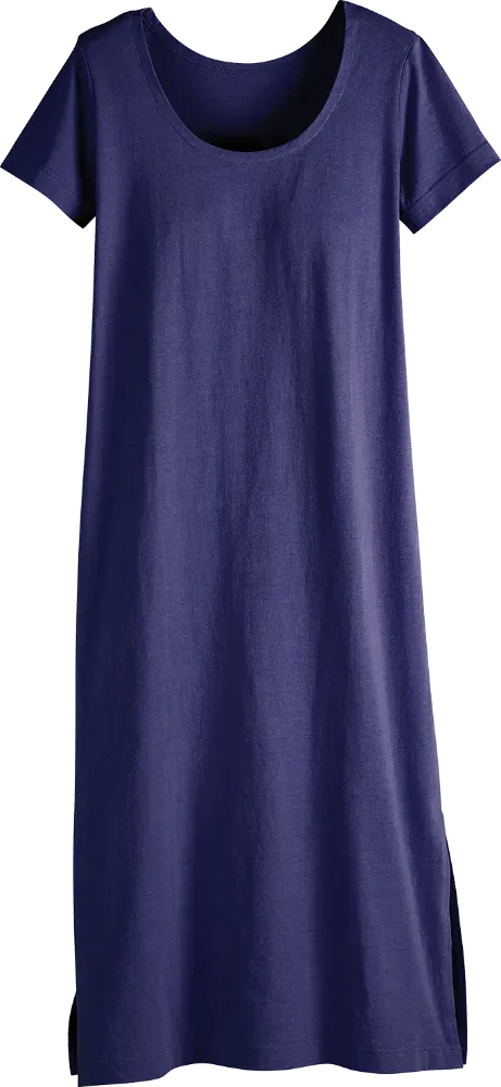 M.MAC Solid Color Cotton Knit Ankle-Length Dress